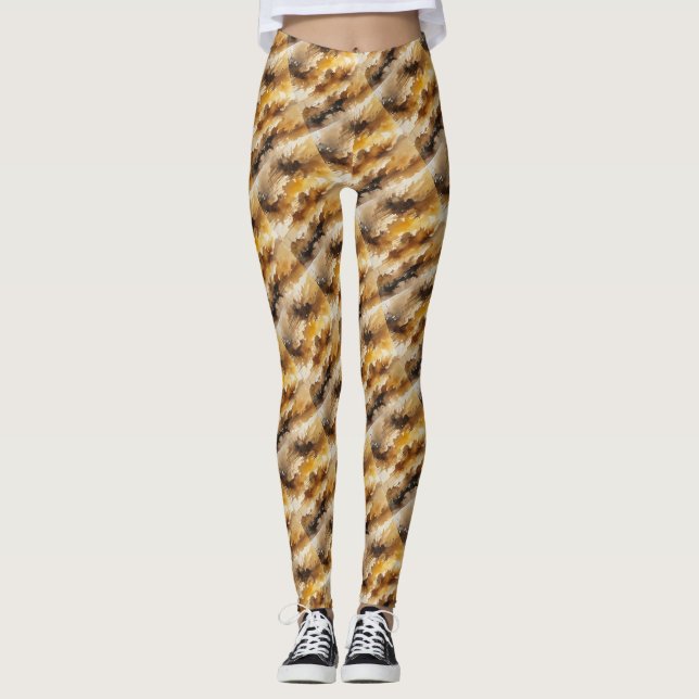 Brunaktigt gula röklinser leggings (Framsida)