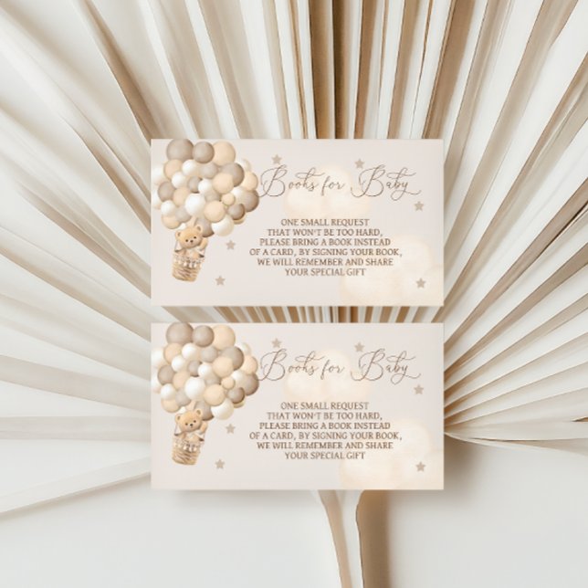 Brunbjörn ballonger böcker för bebis baby shower tilläggskort (Skapare uppladdad)