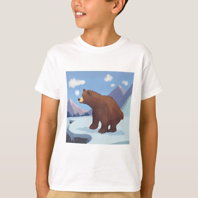 Brunbjörn i bergen t shirt (Framsida)