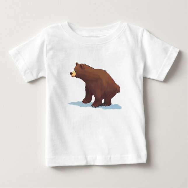Brunbjörn som går på snön t shirt (Framsida)