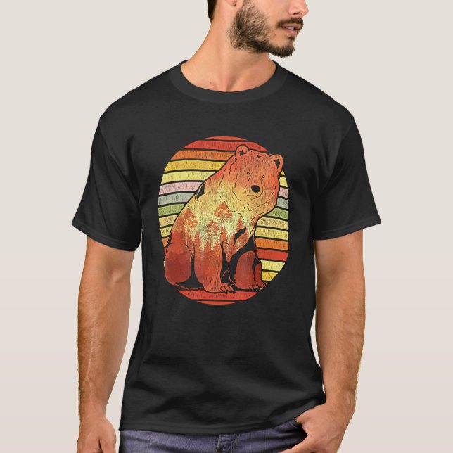 Brunbjörn utomhus av vilda skogar t shirt (Framsida)