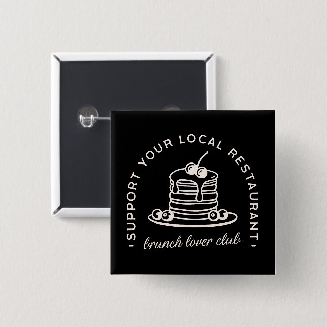 Brunch älskare klubb-trupp knapp (Framsida & baksida)