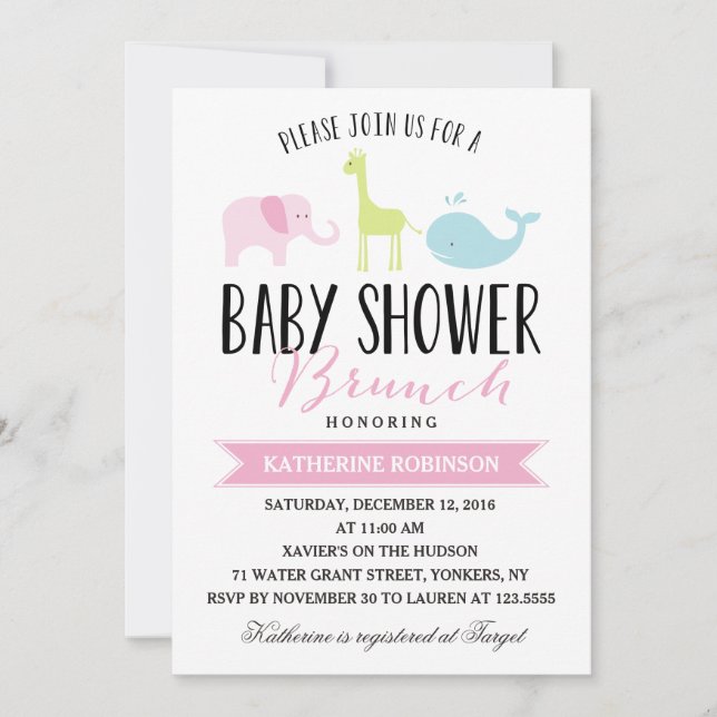 Brunch Baby| Babyskor Inbjudningar (Framsida)