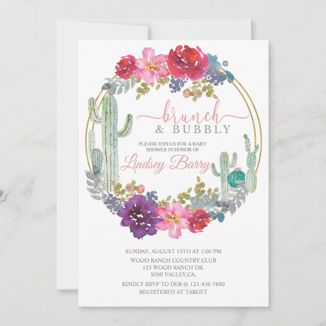 BRUNCH, BABY SHOWER, DESERT THEME, BLOMMIGT (Framsida)