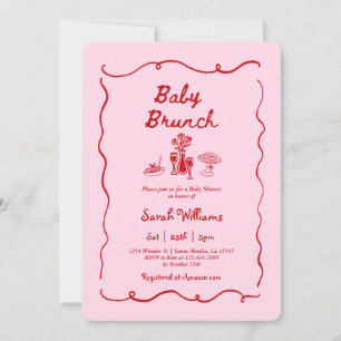 Brunch Baby Shower Flickakort Inbjudningar