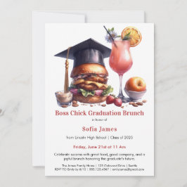 Brunch & BBQ för examenfirande av bosschick Inbjudningar