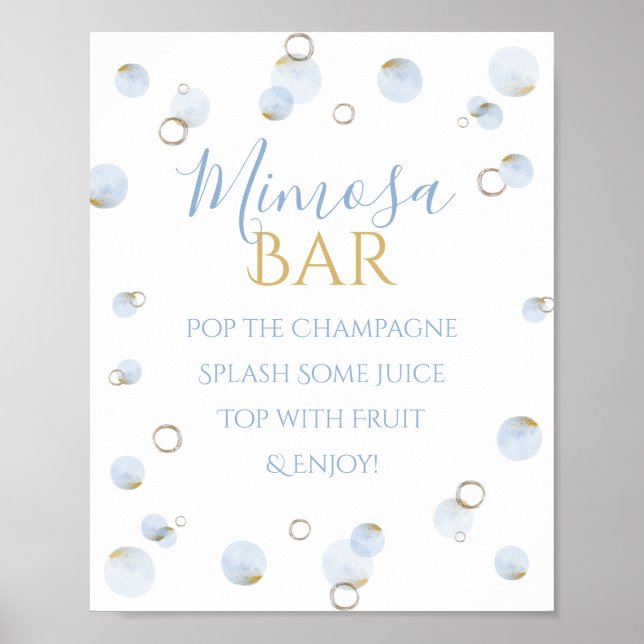 Brunch Bubbels och Baby Shower Mimosa Bar Poster (Framsidan)