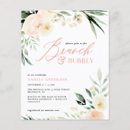 Brunch & bubblande grönt och persikofärgad blommig