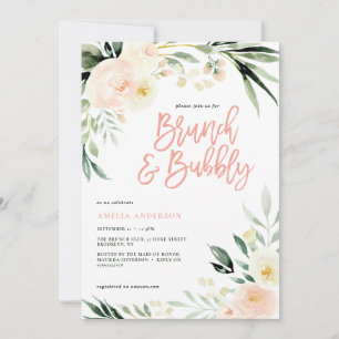 Brunch & bubblande grönt och persikofärgad blommig