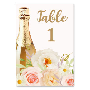 Brunch & Bubbly Blommig Bröllopsdusch Bordsnummer