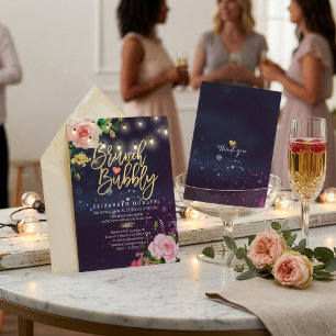 Brunch & Bubbly Bröllopsdusch Blomstera Kedjeljus Inbjudningar