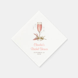 Brunch Bubbly Bröllopsdusch Fersken Aprikos Pappersservett