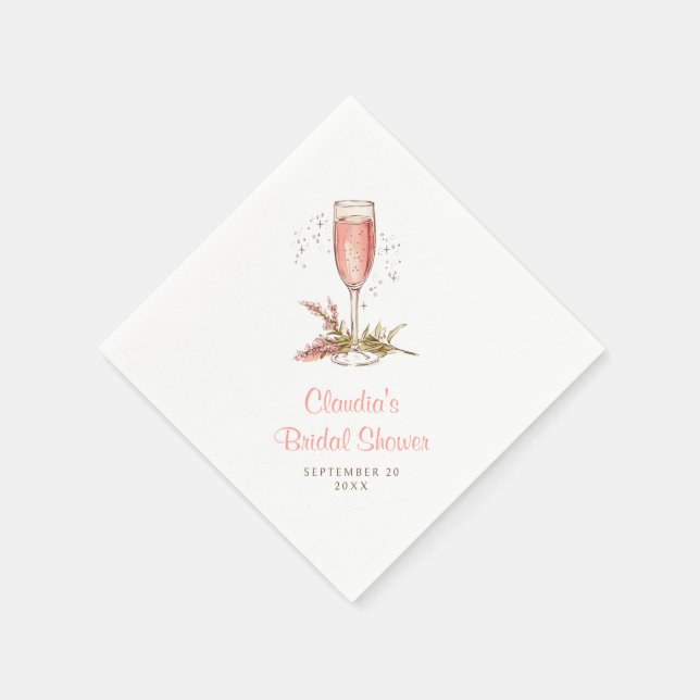 Brunch Bubbly Bröllopsdusch Fersken Aprikos Pappersservett (Hörn)