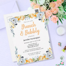 Brunch & Bubbly Bröllopsdusch Floral Boho Vykort