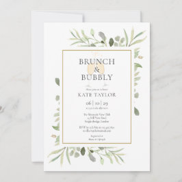 Brunch Bubbly Bröllopsdusch Grönska  Inbjudningar