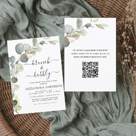 Brunch & Bubbly Bröllopsfest QR-kod Inbjudan
