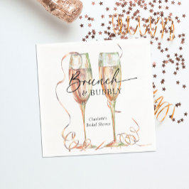 Brunch & Bubbly Champagne Bröllopsdusch Pappersservett