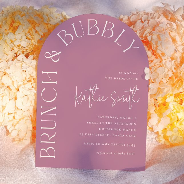 Brunch & Bubbly Djärv Blommig Bröllopsdusch Inbjudningar (Skapare uppladdad)