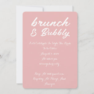 BRUNCH & BUBBLY INBJUDNINGSKORT FÖR MÖHIPPAN ROSA