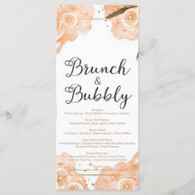 Brunch & Bubbly Meny Kort – Persika Watercolor