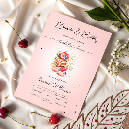 Brunch & Bubbly-pannkakor Champagne Bröllopsdusch Inbjudningar