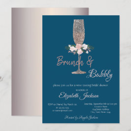 Brunch & Bubbly Rose Gold Bröllopsdusch Inbjudningar