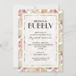 Brunch Bubbly Torkade blad Bröllopsfest Inbjudningar