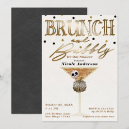 Brunch & Bubbly Vin Guld Halloween Bröllopsdusch Inbjudningar
