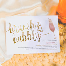 Brunch & Bubbly Watercolor Champagne Bröllopsdusch