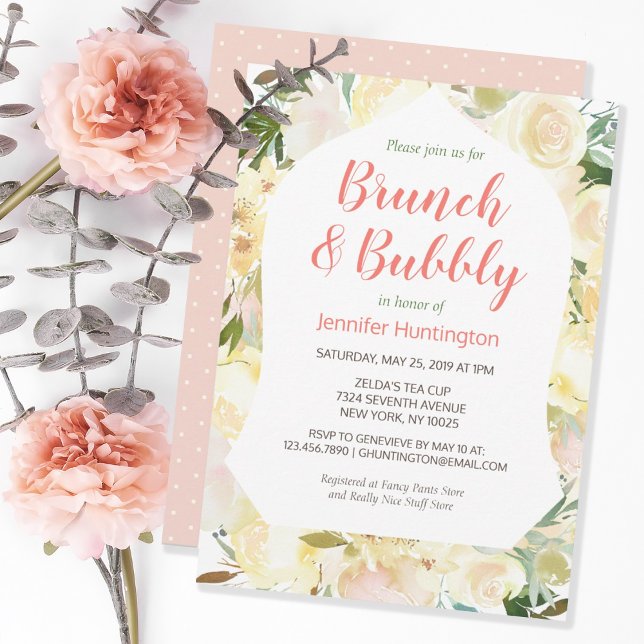 Brunch & Bubly Boho Inbjudningskort för möhippan (Skapare uppladdad)