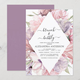 Brunch & Bubly Boho Lila Möhippa Invati Inbjudningar
