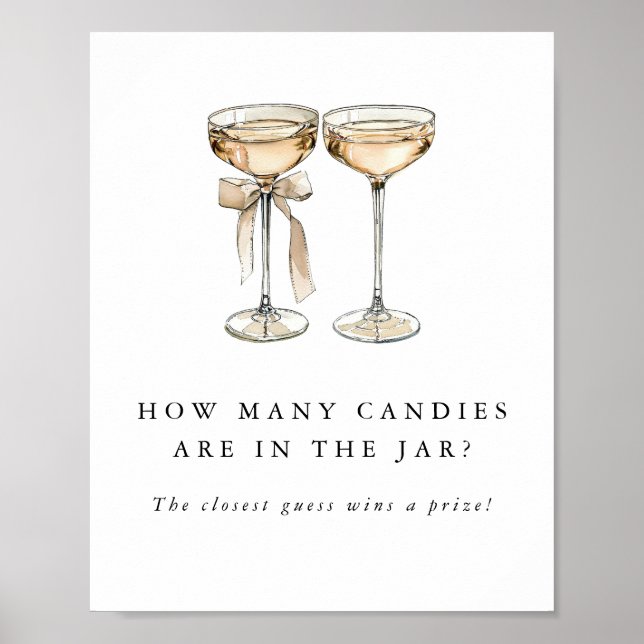 Brunch & BubLY Champagne Bröllop Guessing Game Poster (Framsidan)