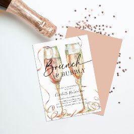 Brunch & BubLY Champagne Inbjudningskort för möhip