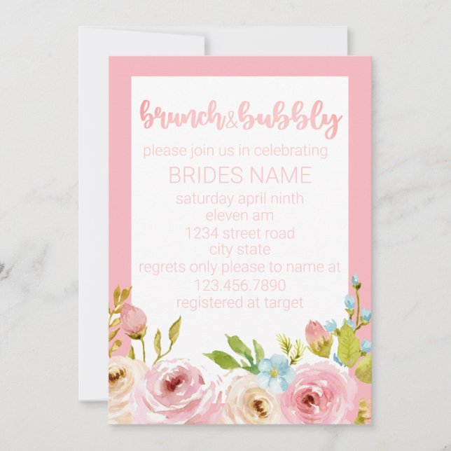 Brunch & Bubly Inbjudningar (Framsida)