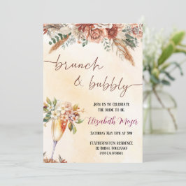 🍾 Brunch & Bubly Inbjudningskort för möhippan 🌸