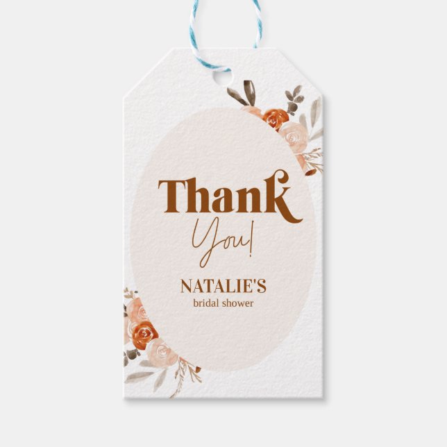 Brunch & Bubly, Möhippa, Blommigt Möhippa Invi Presentetikett (Framsidan)