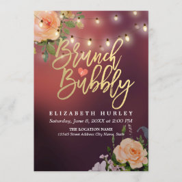 Brunch Bubly Möhippa Blommigt String Ljus Inbjudningar
