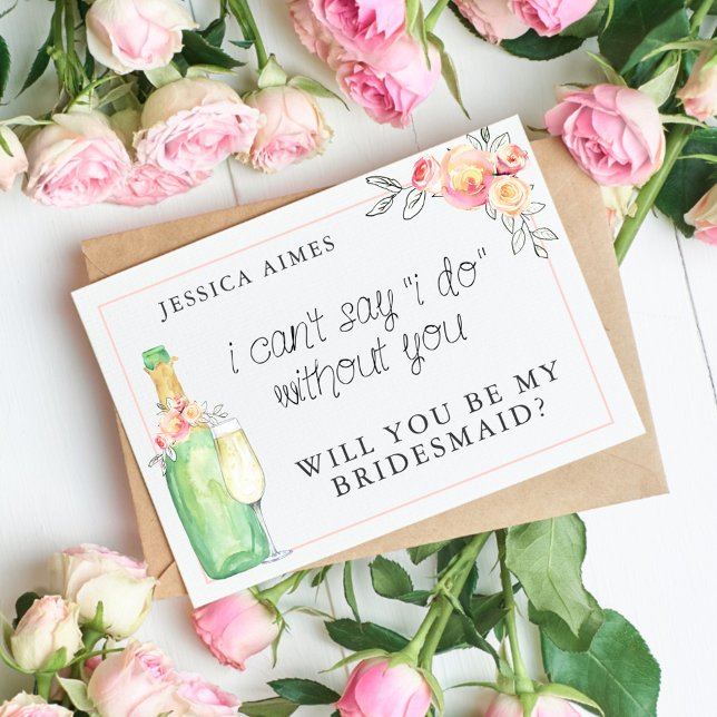 Brunch & Bubly Möhippa Brunch Bridesmaid Card Inbjudningar (Skapare uppladdad)