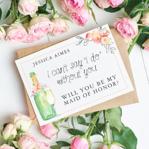 Brunch & Bubly Möhippa Brunch Maid of honor Card Inbjudningar