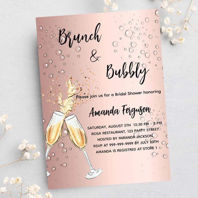 Brunch Bubly Möhippa ro bubblar lyxur Inbjudningar (Skapare uppladdad)