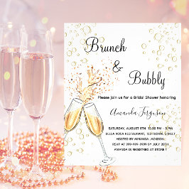 Brunch Bubly Möhippa Rosa budget - inbjudan Flygblad