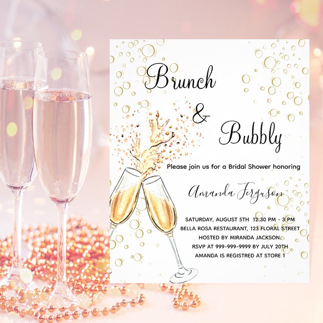 Brunch Bubly Möhippa Rosa budget - inbjudan Flygblad (Skapare uppladdad)