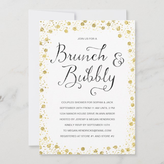 Brunch & Bubly | Par Shower Inbjudan (Framsida)