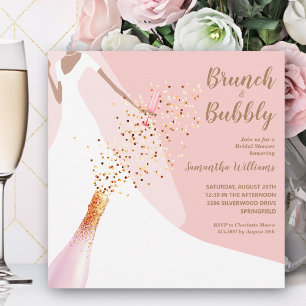 Brunch BubLY Rosa Möhippa Inbjudningar
