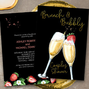 Brunch Bubly Strawberry Champagne Par Shower Inbjudningar