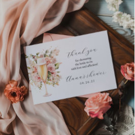 Brunch & Bubly Tack ditt kort | Vattenfärgad Blomm