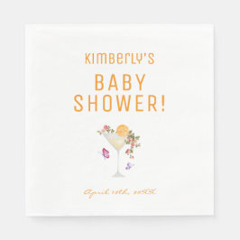 Brunch BubLY Vår Blommigt Champagne Baby Shower Pappersservett