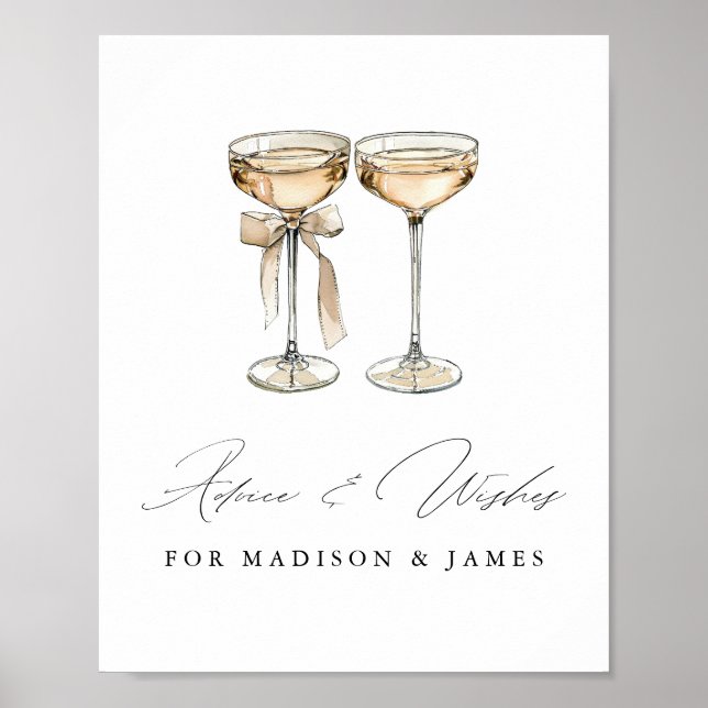 Brunch & Bubly Watercolor Champagne Möhippa Poster (Framsidan)