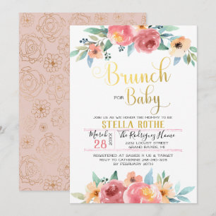 Brunch för bebisen - vårblommor inbjudningar