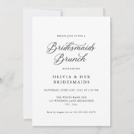 Brunch för Black Elegant Modern Script Bridesmaids Inbjudningar